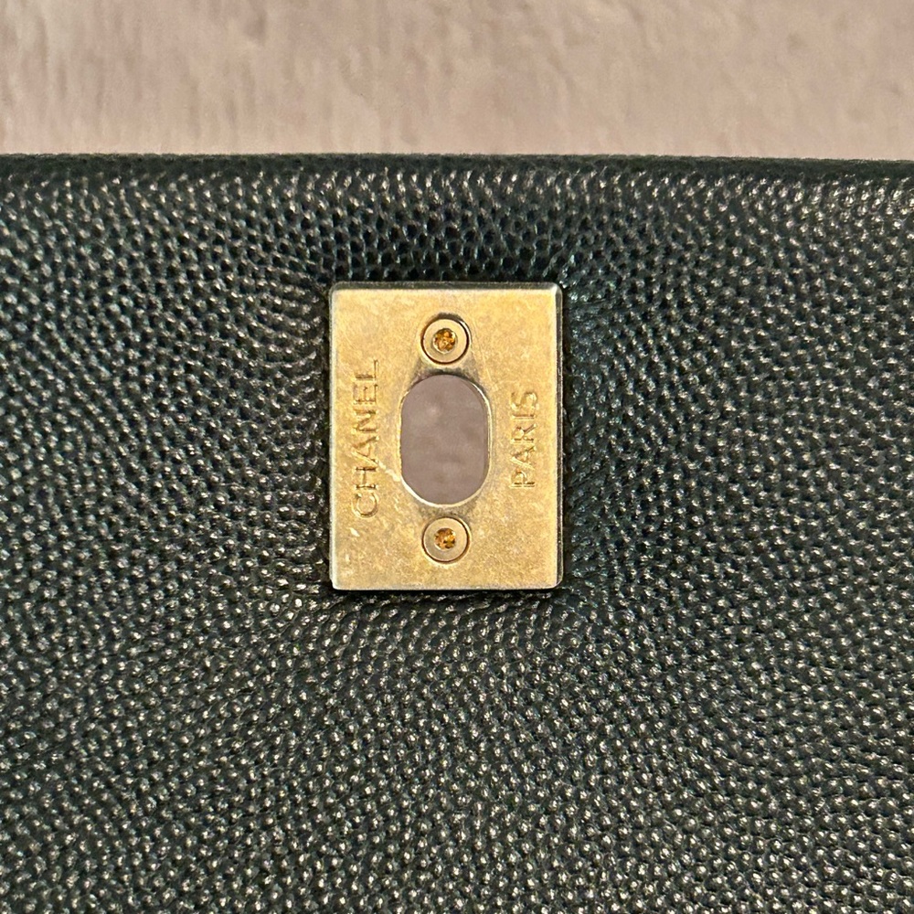CHANEL CAVIAR MEDIUM COCO TOP HANDLE BAG BLACK✨ AUTHENTIC - Picture 9 of 16